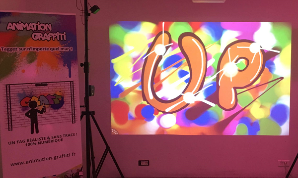 Animation soirée entreprise à Marseille - graffiti animation de graffiti virtuel evenementiel